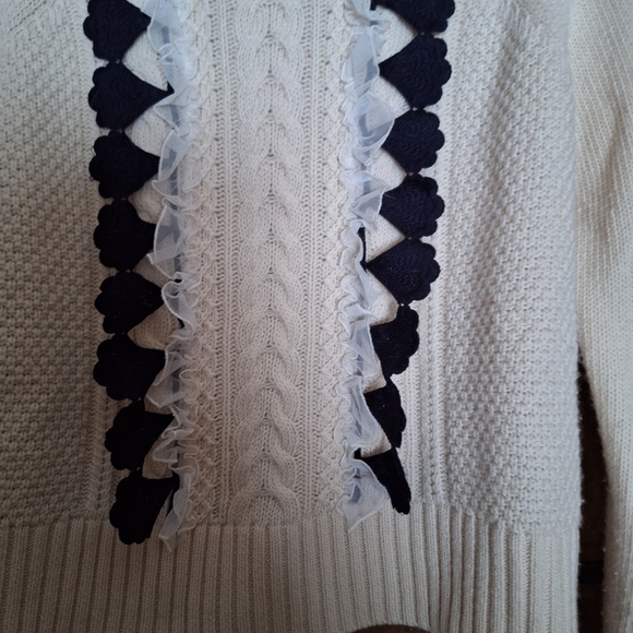 J. Crew Ruffle Front Cable Knit Turtleneck Sweater XS - Picture 11 of 12